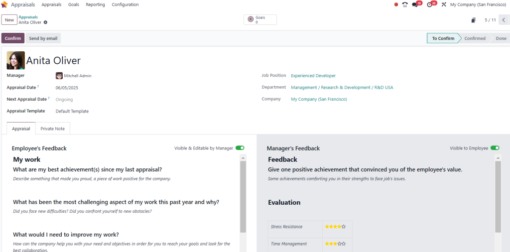 Odoo Appraisals